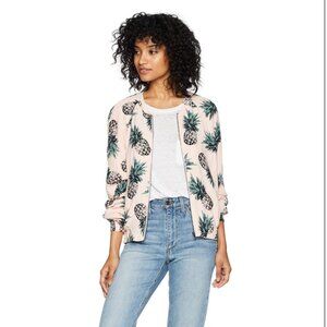 BB Dakota Aylia‎ Pineapple Print Bomber Jacket Pink XS